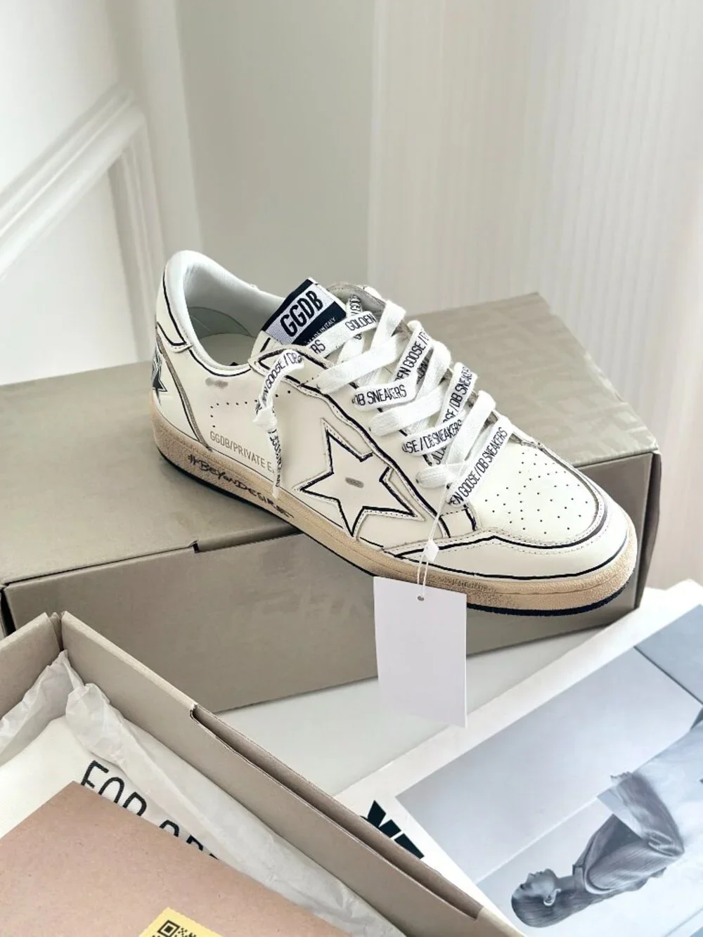 Golden Goose White and Black Women's Sneakers - Picture 8 of 9